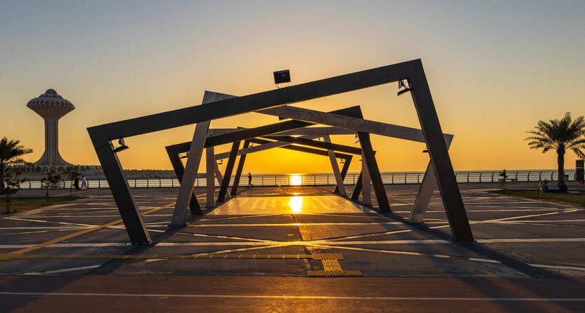 Sunset over the Arabian Gulf along the Khobar corniche